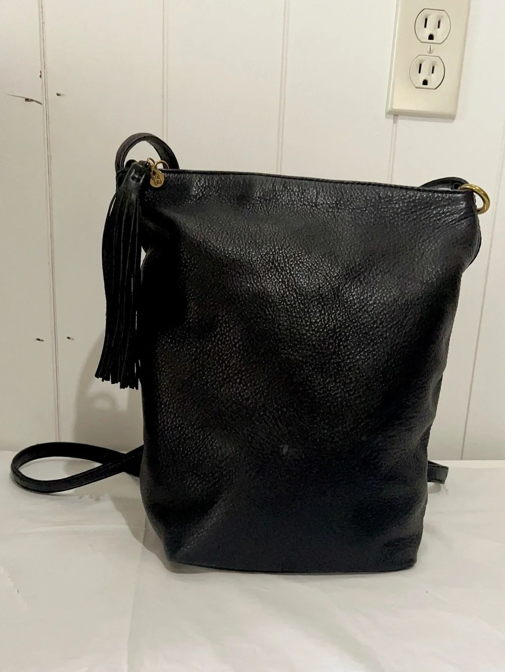 HOBO International Backpack  Purse Genuine Leather Tassel Black